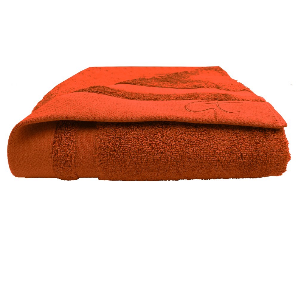 drap de douche ligne bambou couleur potiron