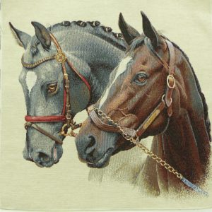 carré tapisserie motifs chevaux pour créer vos coussins ou sacs