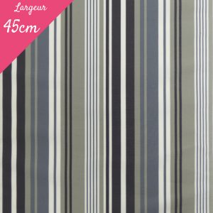 Tissu toile transat plein air motif La Rochelle couleur gris