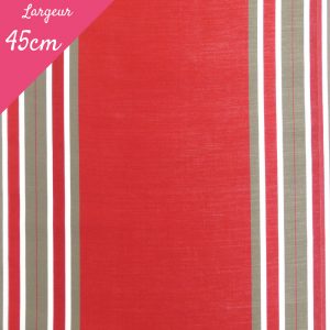 Tissu toile transat plein air motif Levant couleur rouge