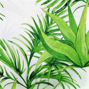 tissu sumatra transat , special transat , chaises longues plein air motifs vegetaux exotiques