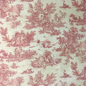 tissu cretonne de coton léger imprimé Style Toile de Jouy en largeur 150cm