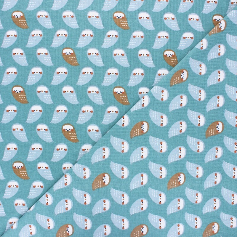 Tissu coton imprimé - MAHOL COL CELADON x 10 cm