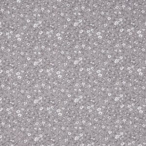 tissu coton fin imprimé fleurettes mini fond gris