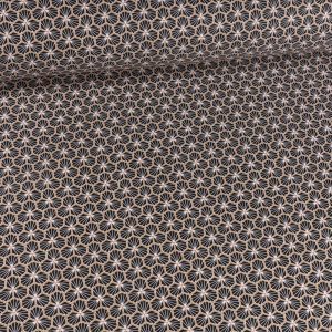 tissu cretonne en coton imprimé garanti Oeko-Tex REF RIAD coloris NOIR pour toutes vos créations textiles et DIY