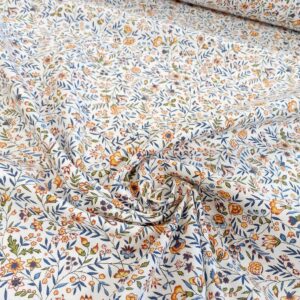 tissu cretonne en coton imprimé garanti Oeko-Tex REF BEAUCAIRE INDIENNE COLORIS BLEU