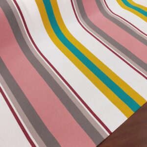 toile plein air en 160 cm rayures mentoue col corail