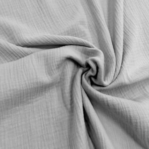 adorable tissu double gaze unie légèrement froissée en coton