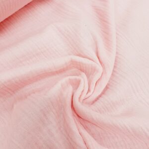 adorable tissu double gaze unie légèrement froissée en coton