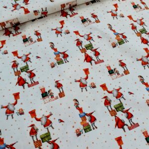 joli imprimé sur un tissu léger 100% coton BIO et label OEKOTEX, motifs Noël