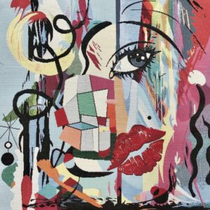 carré tapisserie 45 par 45cm cubisme