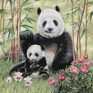 carré tapisserie 45 par 45cm pandas