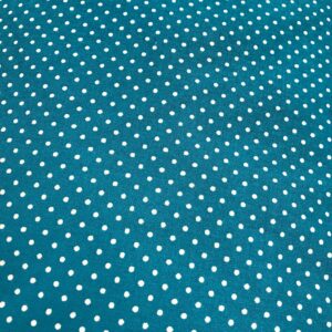 tissu coton à pois bleu canard REF PISELLI