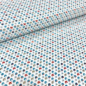 Charmant tissu imprimé sur un coton fin, Oeko-Tex, pour coudre de jolis vêtements, accessoires pour Bébés, créations de DIY