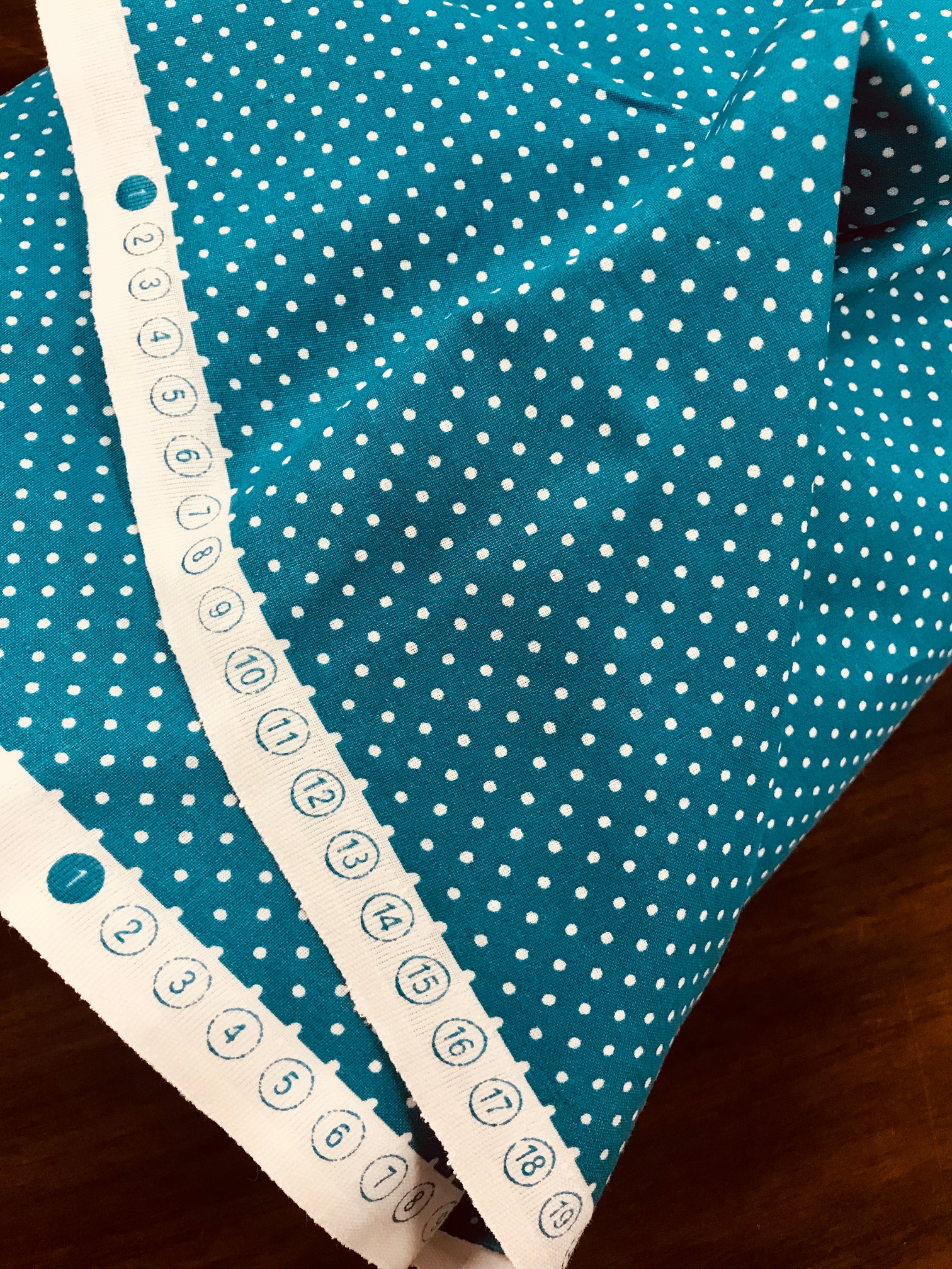 tissu coton à pois bleu canard REF PISELLI