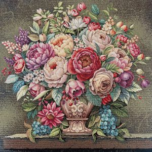 Carrés BOUQUET PIVOINES en tissu jacquard bien épais, parfaits pour coudre vos coussins ou pour toutes vos créations DIY et transformer ces jolis carrés en sacs ou totebags uniques et originaux !