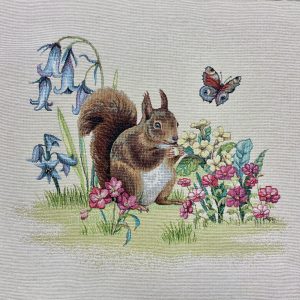 carré jacquard écureuil et papillon