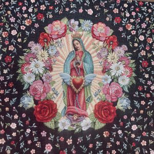 carré jacquard madone fond noir