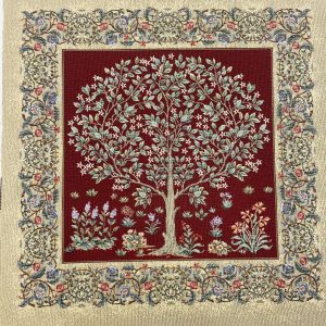 ARBRE DE VIE MEDIEVAL carré jacquard tapisserie 47*47cm pour créer vos coussins, sacs, réalisations DIY