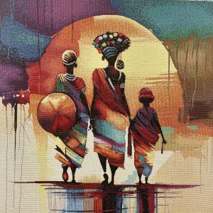 AFRICAINES carré jacquard tapisserie 47*47cm pour créer vos coussins, sacs, réalisations DIY