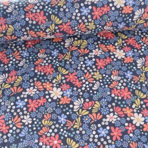 tissu en coton label oekotex , léger et souple avec un joli motif imprimé coloré , pour coudre vêtements et petites créations Déco DIY