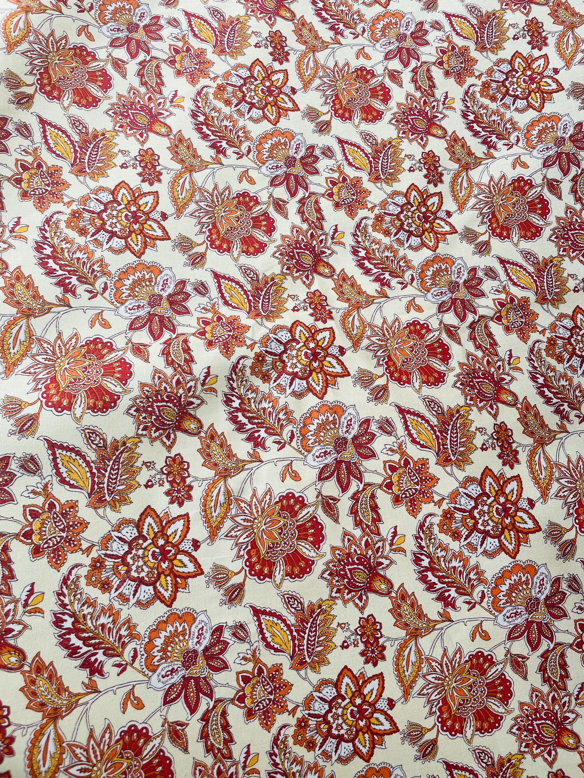 ARLESIENNE INDIENNE TERRACOTTA Des tissus en cretonne de coton , testés et approuvés OEKO-TEX , Gage de Qualité, en coton tout fin et souple, très facile à coudre parfaits pour vos créations de couture personnalisées !