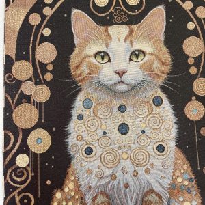 Carrés CHAT ARTDECO en tissu jacquard bien épais, parfaits pour coudre vos coussins ou pour toutes vos créations DIY et transformer ces jolis carrés en sacs ou totebags uniques et originaux !