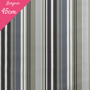 Tissu toile transat plein air motif La Rochelle couleur gris