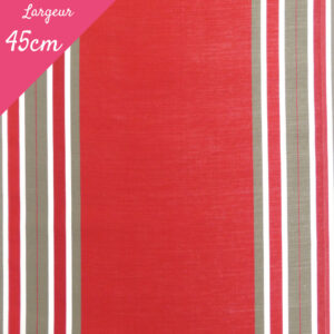 Tissu toile transat plein air motif Levant couleur rouge