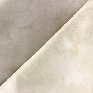 tissu ameublement suedine double face écru/taupe pour rideaux et fauteuils