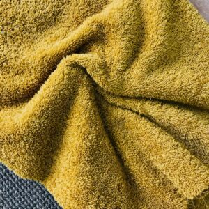 tissu éponge coton en largeur 150cm coloris moutarde