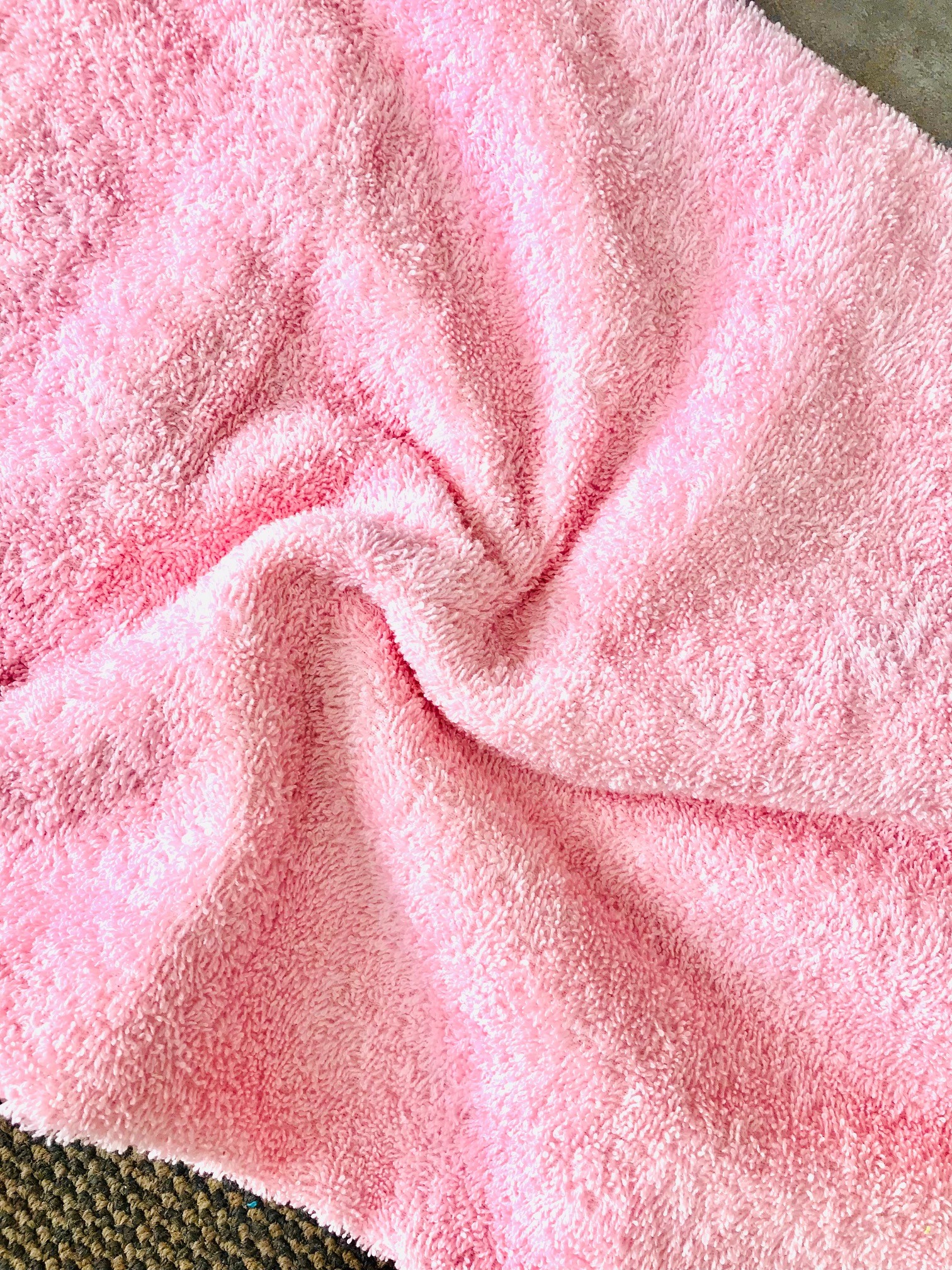 tissu éponge coton en largeur 150cm coloris rose clair