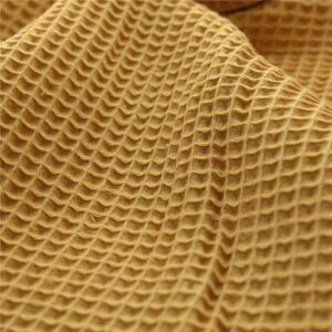 TISSU NID D'ABEILLE - MOUTARDE x 10 cm
