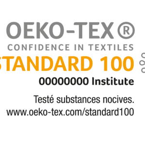 LABEL OEKO-TEX TISSU GARANTI SANS PRODUITS CHIMIQUES DANGEREUX