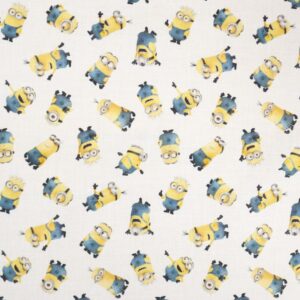 tissu coton imprimé - label BIO et OEKOTEX - MINIONS LICENCE x 10 cm
