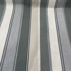 toile extérieure avec rayures vert mousse et lin Spécial Plein Air avec traitement anti taches outdoor