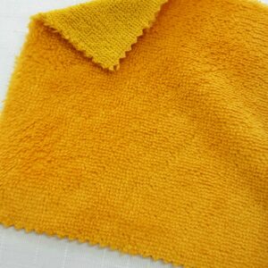 tissus éponge microfibre bambou coloris jaune moutarde en largeur 150cm pour serviettes et lingettes lavables