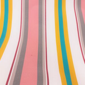 toile plein air en 160 cm rayures mentoue col corail