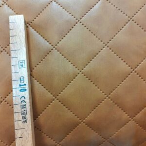 AUSTIN tissu ameublement similicuir matelassé Marron DAIM en 140cm