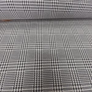 tissu jacquard gris et blanc motifs Prince de Galles