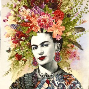 carré tapisserie très grand format motif FRIDA KAHLO