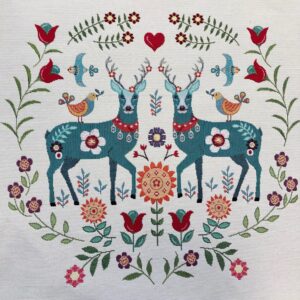 carré tapisserie 45 par 45cm cerfs ethniques