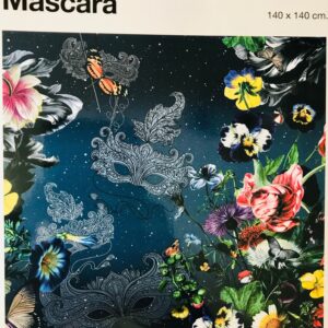 Grand carré 140*140cm en velours impression numérique mascara BLEU NUIT