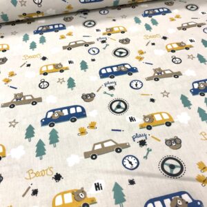 tissu léger en coton imprimé motifs enfantins garanti oekotex en largeur 140cm