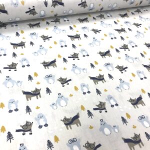 tissu léger en coton imprimé motifs enfantins garanti oekotex en largeur 140cm