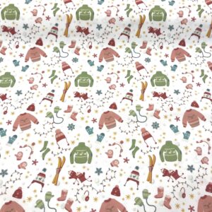 Tissu coton imprimé de motifs inspirés de NOEL pour créer tous vos projets de déco