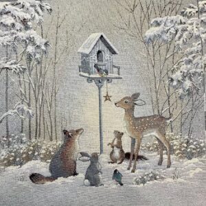 carré de tapisserie 45*45cm motifs de NOEL avec une touche de fil lurex argenté