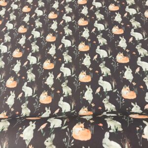 tissu coton fin imprimé motifs animaliers naïfs en impression numérique oekotex