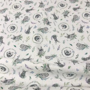 tissu coton fin imprimé motifs animaliers naïfs en impression numérique oekotex