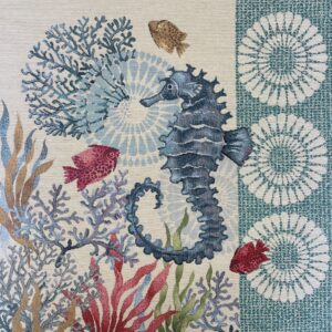 Carrés HIPPOCAMPE en tissu jacquard bien épais